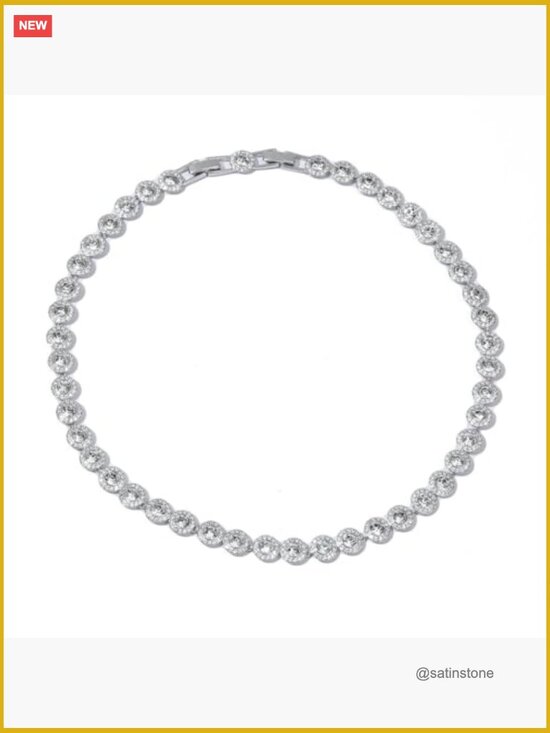 Matrix Tennis necklace, Round cut, White, Gold-tone plated  18K Plated Crystal Tennis Necklace with Adjustable Chain